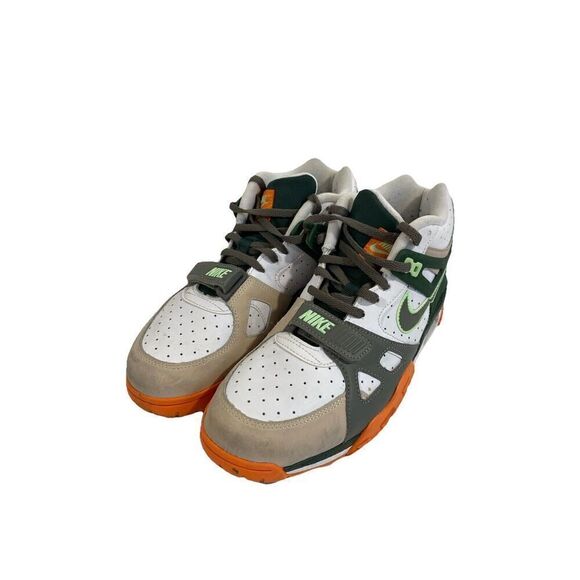 NIKE TRAINER 3 BG BASKETBALL SHOES SIZE 7Y #FZ3555 323 Green Orange Mid High Top - Picture 3 of 13